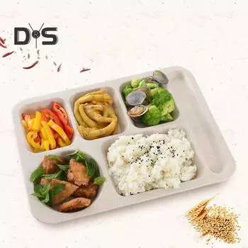 1 комплект штабелируемой пищевой тарелки с индивидуальной решеткой, пластиковый практичный поднос для пищевых продуктов бежевый