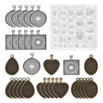 1 комплект силиконовой модели подвески с подносами, модель для изготовления брелоков, литье из эпоксидной смолы