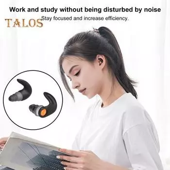 1 комплект силиконовых шумоподавляющих берушей с ушными вкладышами, моющиеся, водонепроницаемые, мягкие, многоразовые, для защиты органов слуха, для концертов, работы, учебы, сна, тихие S чёрный