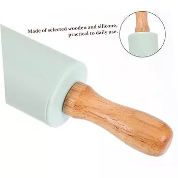 1 комплект силиконовых скалок для замешивания теста, роликовый коврик для замешивания, силиконовый коврик для выпечки, кухонный коврик для детей, многофункциональный деревянный зелёный