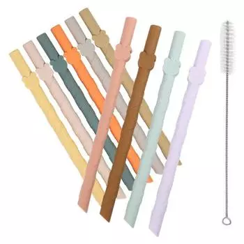 1 комплект силиконовых соломинок, термостойкие многоразовые мультяшные соломинки, экологически чистые пищевые соломинки для питьевой воды для детей S