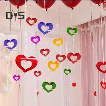 1 комплект симпатичных блестящих подвесок в виде воздушных шаров, простое использование, пластиковая форма сердца, украшение в виде воздушного шара из пайеток для свадьбы красный