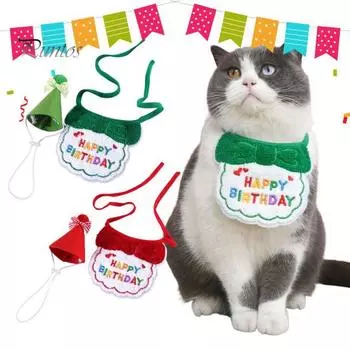 1 комплект симпатичных мягких бантов для домашних животных, нагрудников на день рождения, головных уборов для кошек и собак, реквизит для фотосъемки красный