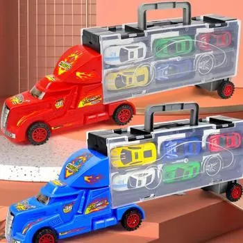 1 комплект симпатичных сплавов очаровательных детей контейнерный автомобиль трек игрушка модель подарок на день рождения синий