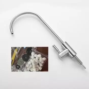 1 комплект системы фильтрации воды для мойки, кухонный фильтр для воды, очиститель обратного осмоса с изогнутой шеей, нержавеющая сталь 304