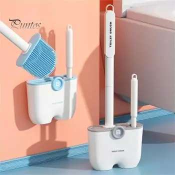 1 комплект скребка для унитаза, жесткая текстурированная съемная силиконовая настенная опора для слива, в комплекте щетка для чистки унитаза, ежедневное использование серый