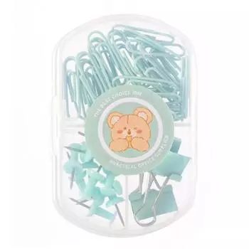 1 комплект скрепки для бумаг, прочный нержавеющий зажим «ласточкин хвост», I-образный набор гвоздей с коробкой для хранения для офисной школьной организации зелёный