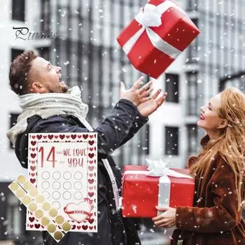 1 комплект скретч-карты «14 вещей, которые мне в тебе нравятся», скретч-принт на День святого Валентина, романтическая поздравительная открытка с любовью для влюбленных