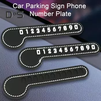 1 комплект слотов, дизайн, парковочный номерной знак, горный хрусталь, отличный Стайлинг автомобиля, номер телефона, карточная табличка чёрный