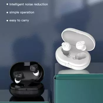 1 комплект слухового аппарата, чистый звук, перезаряжаемый, легкий, интеллектуальный, широкочастотный, слуховой аппарат, слуховой аппарат для пожилых людей белый