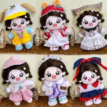 1 комплект сменный наряд кукольный головной убор платье комплект плюшевая нашивка кукольное платье костюм детский подарок Style 11