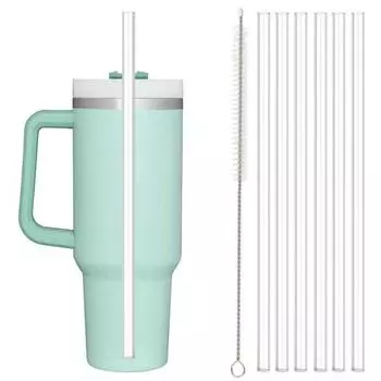 1 комплект соломинки для воды, термостойкость, ежедневное использование, толстая чашка для путешествий 20/30/40 унций, прозрачная соломинка, надежная многоцелевая, не содержит BPA чистый