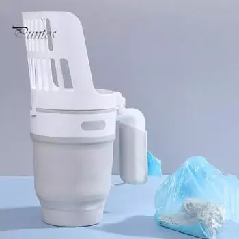 1 комплект совок для кошачьего туалета, удобная ручка со встроенным мешком для мусора, эффективный удобный мусорный бак для кошачьего туалета, домашнее животное серый