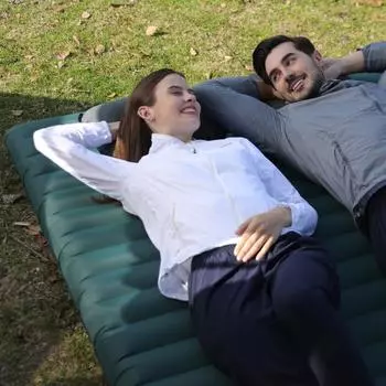 1 Комплект Спальный коврик Одним щелчком мыши Инфляция Многоцелевой ТПУ Полезные тяжелые походные принадлежности для кемпинга Double Seat зелёный