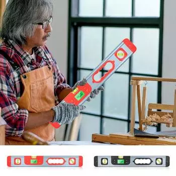 1 комплект спиртового уровня, ЖК-дисплей, угол наклона, преобразование данных, широкий диапазон измерений, прозрачная шкала, измерительный прибор для обработки древесины чёрный