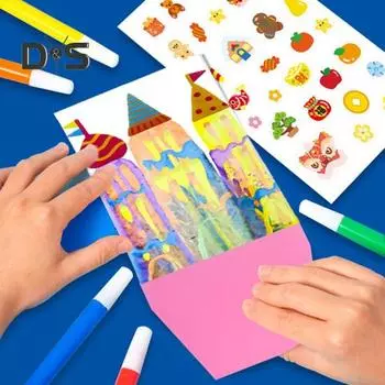 1 комплект Squeegee Art Kids Paint Kit DIY Rainbow Scratch Painting Crafts Kit Детская развивающая игрушка для рисования Scratch Art Подарок для малышей Мальчиков и Девочек 1 Set