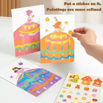 1 комплект Squeegee Art Kids Paint Kit DIY Rainbow Scratch Painting Crafts Kit Детская развивающая игрушка для рисования Scratch Art Подарок для малышей Мальчиков и Девочек 1 Set
