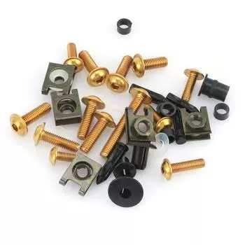 1 комплект стальных болтов обтекателя, запасные части для кузова, комплект винтов из нержавеющей стали с полным обтекателем для золотистый