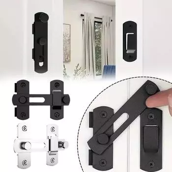 1 комплект стальных раздвижных дверей, замков, фурнитура для ворот, сарая, защелка, угол наклона 180 градусов, C1G4 Silver-1pcs