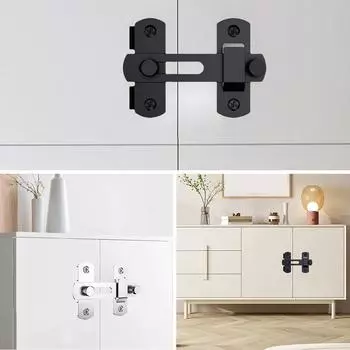 1 комплект стальных раздвижных дверных замков, фурнитура для ворот, стальной дверной замок, защелка на 180 градусов B9P9 Silver-1pcs