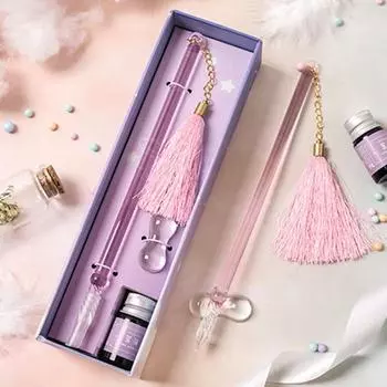 1 комплект стеклянной ручки с бриллиантами, подарочный набор, ручка для подписи, рекламный подарок One Size