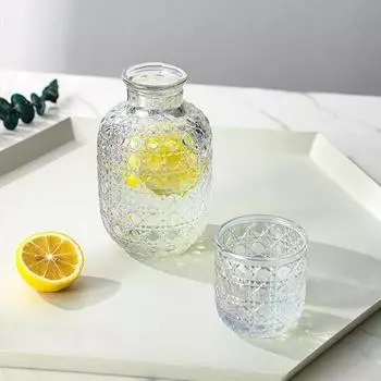 1 комплект стеклянных стаканов для питья большой емкости в европейском стиле, графин для сока, набор для холодной воды