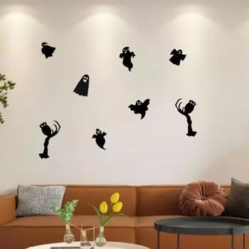 1 комплект, стикер на стену на Хэллоуин, жуткий призрак, наклейка с летучей мышью, 3D наклейка на стену для украшения дома, вечеринки, Хэллоуина