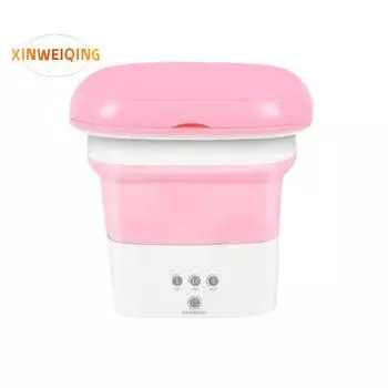 1 комплект стиральной машины с ручкой, кнопкой синхронизации, сенсорным управлением, складная, экономичная, стиральная машина большой емкости, товары для дома розовый