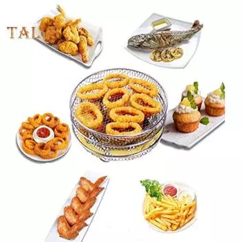 1 комплект, стойка для дегидратора из нержавеющей стали, трехслойная штабелируемая круглая стойка для посудомоечной машины, безопасная стойка для пароварки для обжарки, аксессуары для кухонной фритюрницы Round