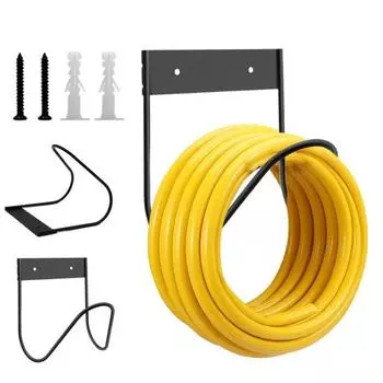 1 комплект стойки для хранения труб, компактный настенный держатель для шланга из нержавеющей стали, органайзер для дома и сада на открытом воздухе чёрный