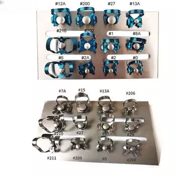 1 комплект стоматологических эндодонтических резиновых зажимов для плотины, восстановительные барьерные зажимы, зажимные листы для плотины, стоматологическое оборудование синий