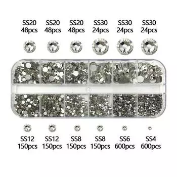 1 комплект стразов для ногтей с плоской нижней частью, высокая яркость, без капель, поддельные стразы в форме кристаллов, декор для маникюра B