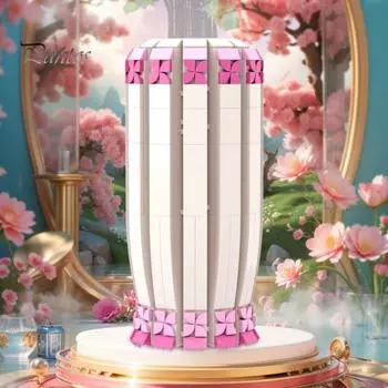 1 комплект строительных блоков ваза комплект DIY ручной работы микроблок растения держатель контейнер для детей взрослых образовательный блок сборка игрушка украшение для рабочего стола оранжевый