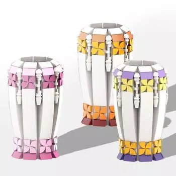 1 комплект строительных блоков ваза комплект DIY ручной работы микроблок растения держатель контейнер для детей взрослых образовательный блок сборка игрушка украшение для рабочего стола оранжевый