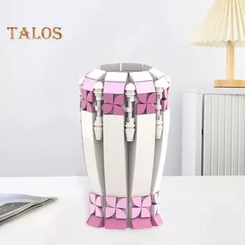 1 комплект строительных блоков ваза комплект DIY ручной работы микроблок растения держатель контейнер для детей взрослых образовательный блок сборка игрушка украшение для рабочего стола розовый