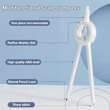 1 комплект, студенческий цифровой дисплей, компас, многофункциональная панель, компас, точный круг для рисования with Refills