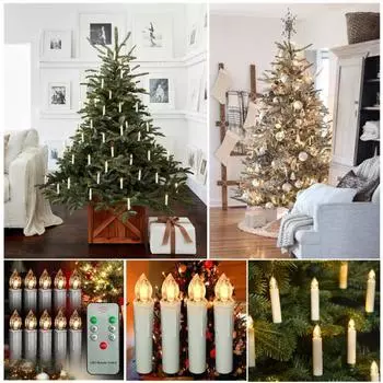 1 комплект свечей-ламп, успокаивающий реквизит для фотосъемки, мини-привлекательная рождественская елка с дистанционным управлением, беспламенный имитационный свет для дома