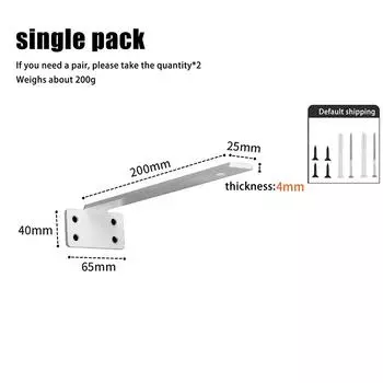 1 комплект сверхпрочных чугунных кронштейнов для полок, плавающие кронштейны для полок, толщина 4 мм, невидимые L-образные кронштейны для поддержки полок