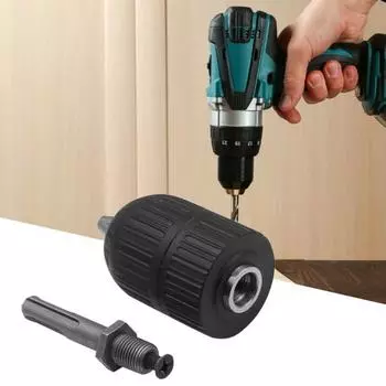 1 комплект сверлильный патрон 2-13 мм, большой диапазон зажима, быстрая замена, самоконтрящийся переходной патрон для дрели, поставки для мастерской 1 Set