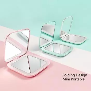 1 комплект светодиодного зеркала для макияжа с мягким светом и подсветкой, мини стильное 5-кратное увеличение, дорожные женские аксессуары чёрный