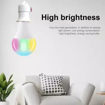 1 комплект светодиодных лампочек высокой яркости, энергосберегающих, с несколькими режимами освещения, функцией памяти, алюминиевыми лампами E27 RGB с пультом дистанционного управления 15W