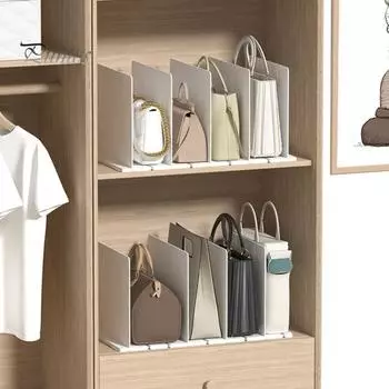 1 комплект свободно регулируемых разделителей полок с 4 отделениями. Простая установка. Классификация сумок для книг с перегородками. белый