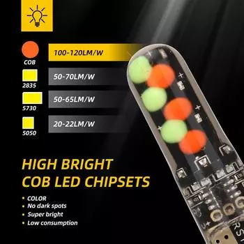 1 комплект T10 W5w RGB светодиодная лампа с дистанционным управлением COB лампа для салона автомобиля освещение для чтения клиновидный купол багажника подсветка номерного знака 12 В T10