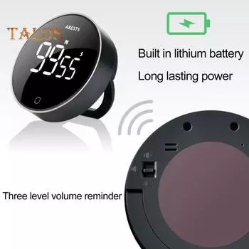 1 комплект, таймер обратного отсчета, регулировка вращения, легко читаемый, четкий, понятный дисплей, цифровой таймер для приготовления пищи чёрный