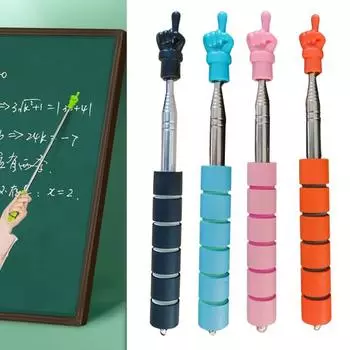 1 комплект, телескопическая указка для пальцев, удобная указка для учителей из нержавеющей стали для класса, дома, школы синий