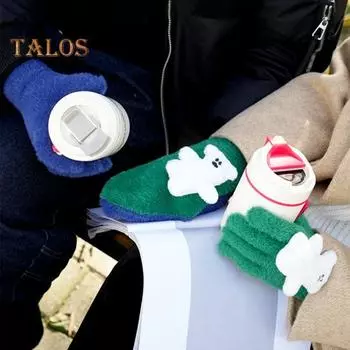 1 комплект теплых вязаных плюшевых парных перчаток, толстые, с рисунком животных из мультфильмов, прикосновение к экрану, символическое единство, рука об руку с любимыми, сердечки, варежки, тепло розовый