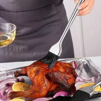 1 комплект теста для индейки с масляной щеткой и щеткой для чистки, пищевой кулинарный противень со съемной круглой лампочкой для капель масла, обжарки глазури чёрный