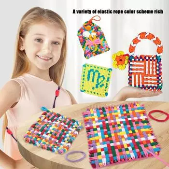 1 комплект ткацкого станка с петлей радужного цвета, крючком для вязания крючком для начинающих, сделай сам, для творчества, прихватки, инструменты для ручного ткачества, для детей, девочек, взрослых, подарок B