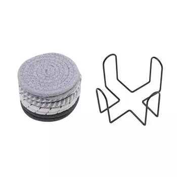 1 комплект, тканый коврик для еды из хлопковой веревки, глиняный коврик для горшка, кухонный стол, утолщенный изоляционный коврик, круглая тканая подставка из хлопчатобумажной нити серый