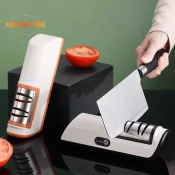 1 комплект точилки для резаков, удобный перезаряжаемый электронный инструмент для заточки резаков для дома, кухни, ресторана чёрный